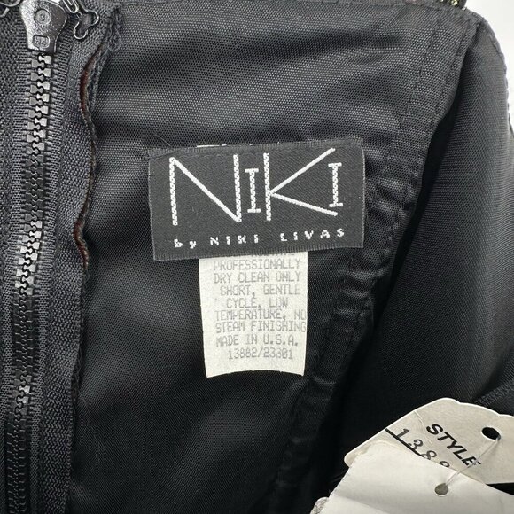 vintage 90s NEW NIKI LIVAS satin floral tank cami bustier floral y2k black S - Picture 7 of 7